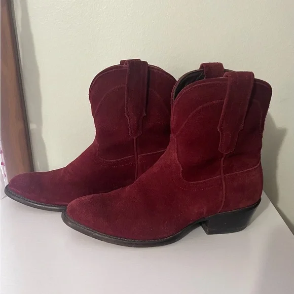 Tecovas Maroon Suede Boots - Picture 4 of 10